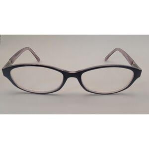 Designoptics Black And Rose Reading Glasses Flower on Handle 53 16-140 +1.75